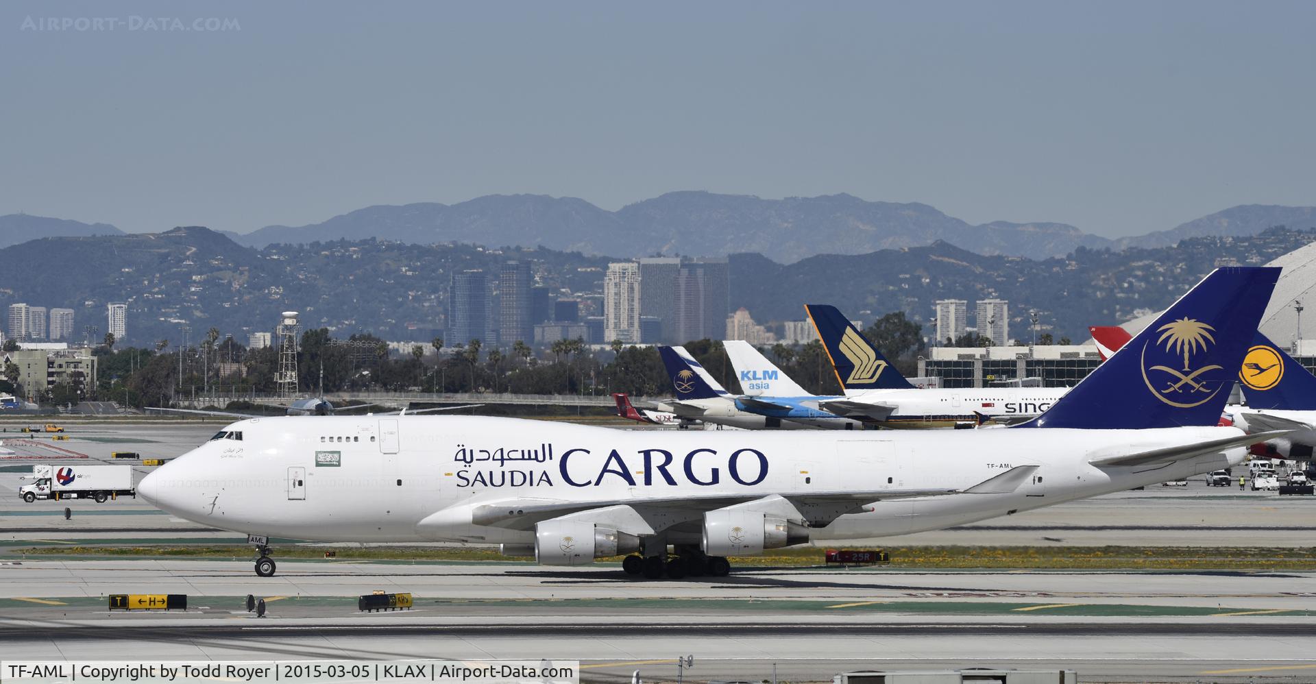 TF-AML, 1994 Boeing 747-4H6(BDSF) C/N 27044, Taxiing to cargo ramp at LAX