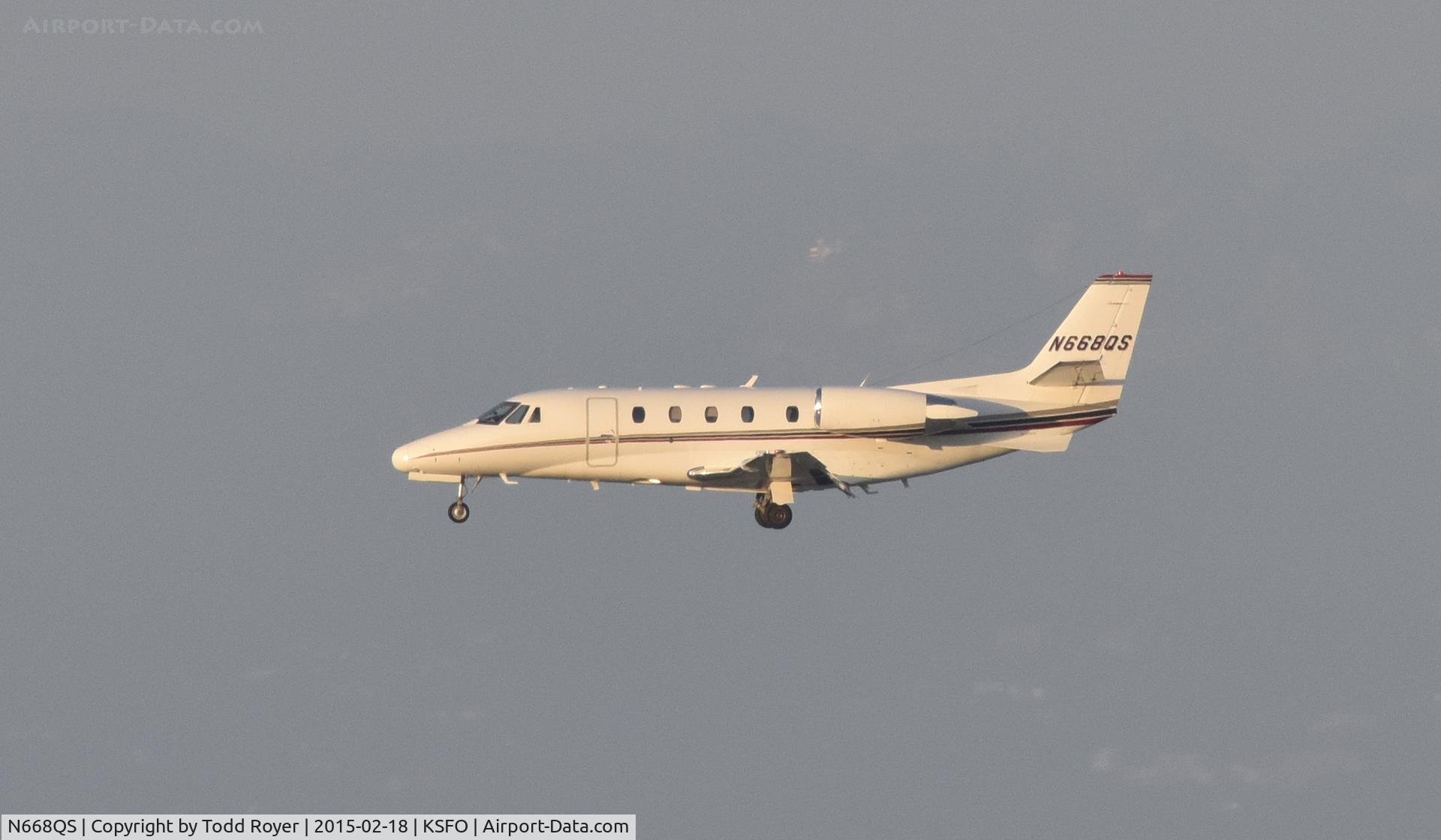 N668QS, 2002 Cessna 560XL Citation Excel C/N 560-5268, Landing at SFO
