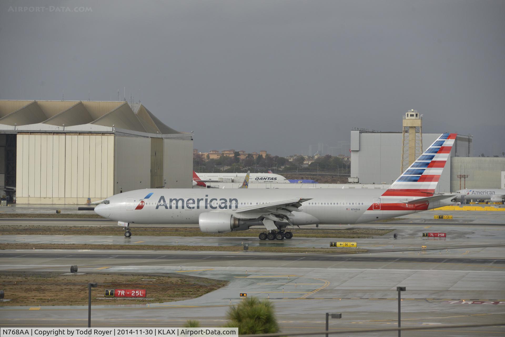 N768AA, 2006 Boeing 777-223 C/N 33540, Taxiing to gate at LAX