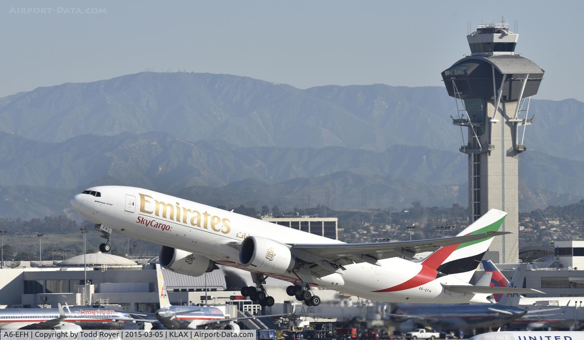 A6-EFH, 2012 Boeing 777-F1H C/N 35608, Departing LAX