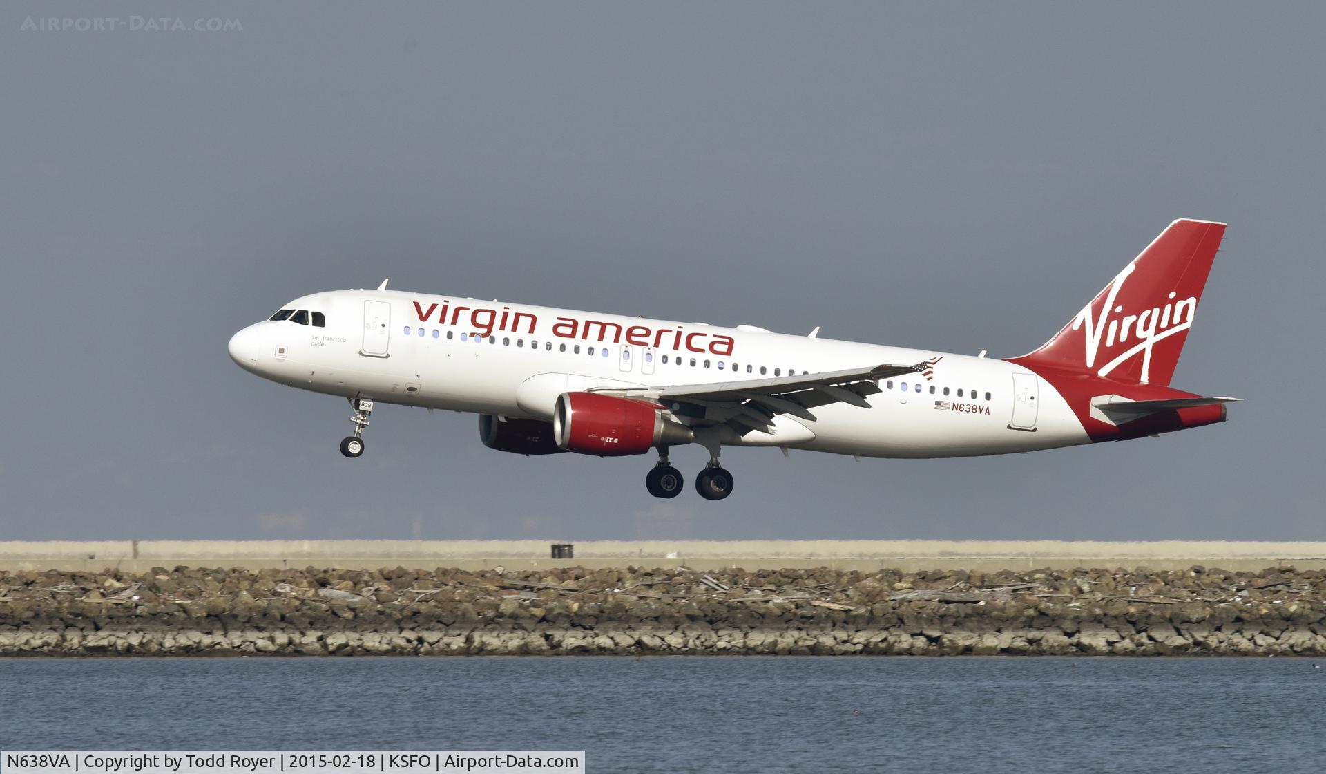 N638VA, 2008 Airbus A320-214 C/N 3503, Landing at SFO
