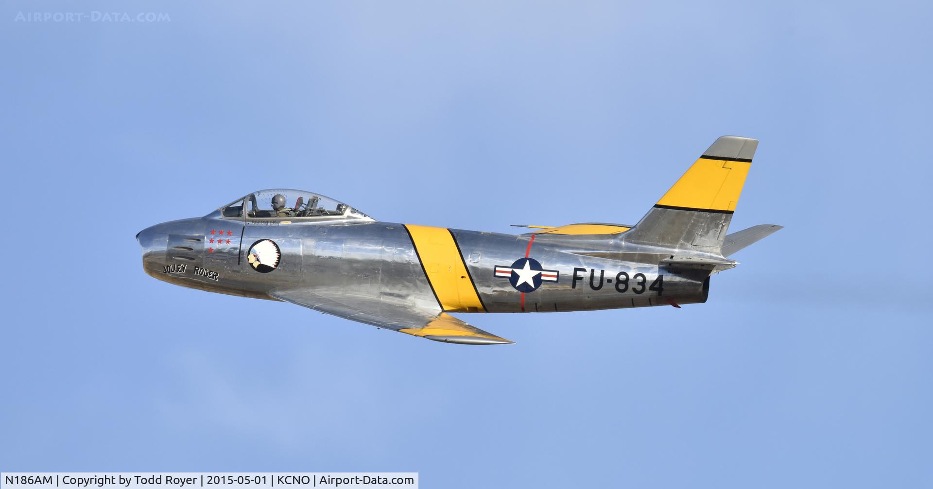 N186AM, 1952 North American F-86F Sabre C/N 191-708, Flying at the 2015 Planes of Fame Airshow