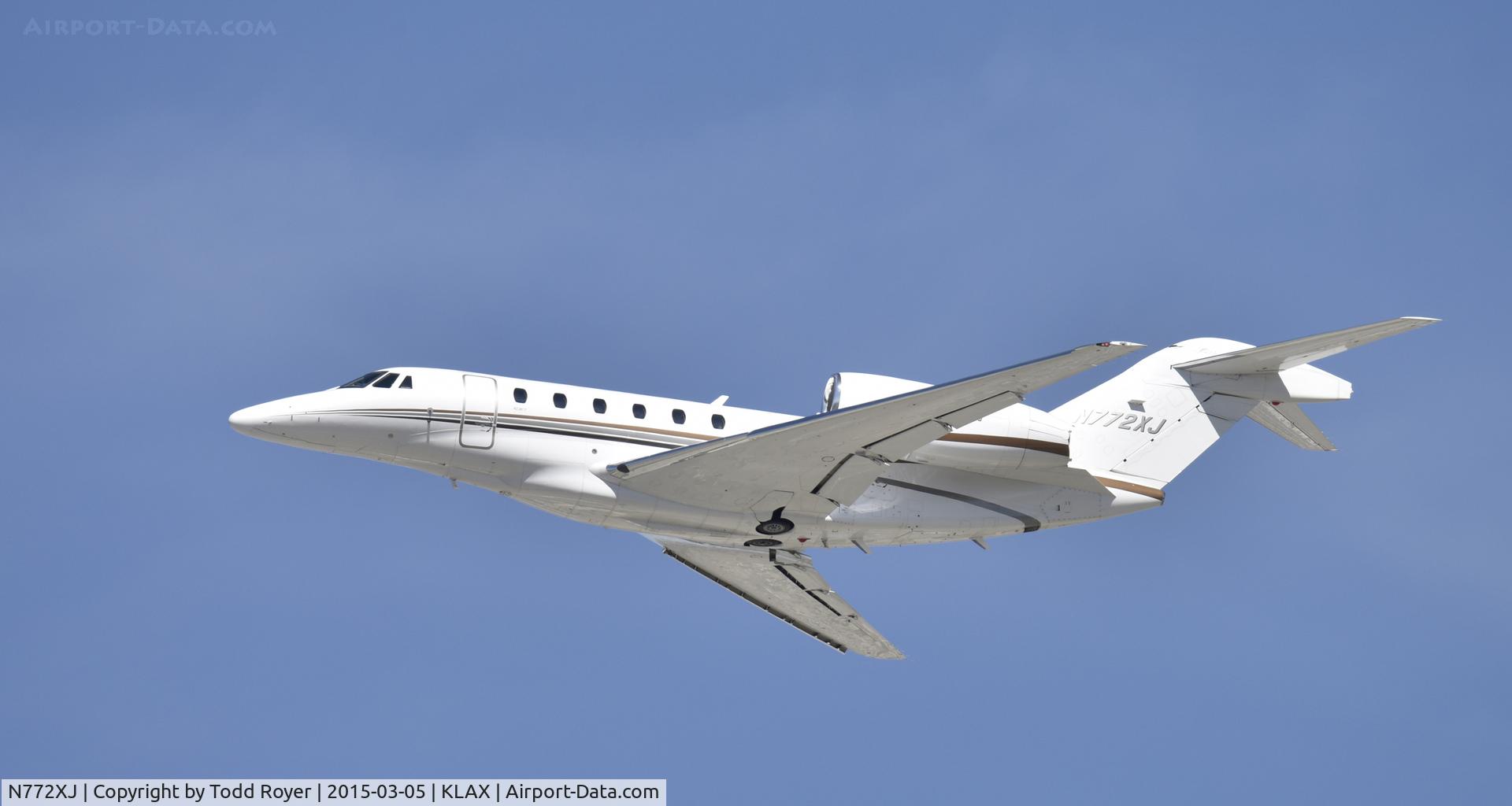 N772XJ, 2007 Cessna 750 Citation X Citation X C/N 750-0272, Departing LAX