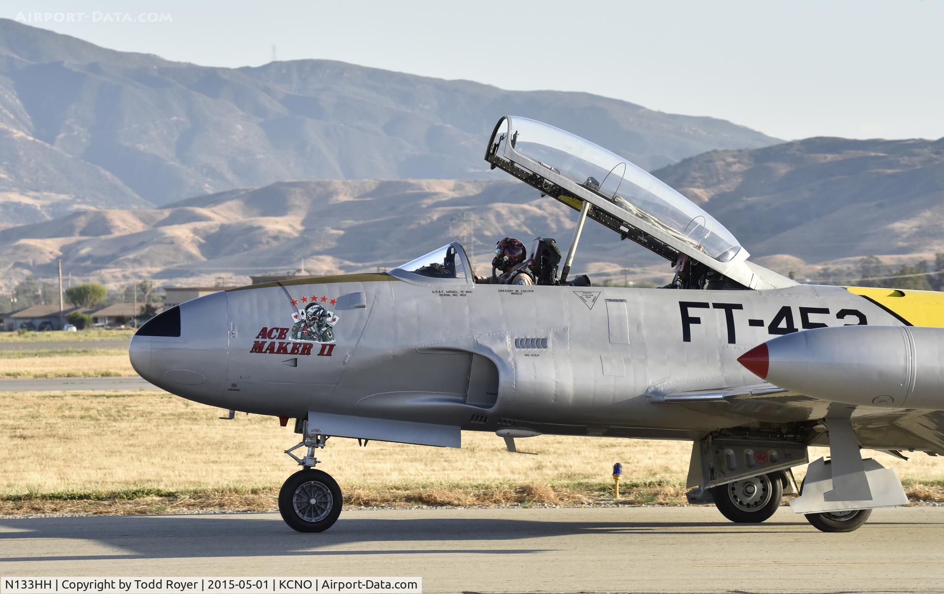 N133HH, 1954 Canadair CT-133 Silver Star 3 (CL-30) C/N T33-452, Taxiing at Chino