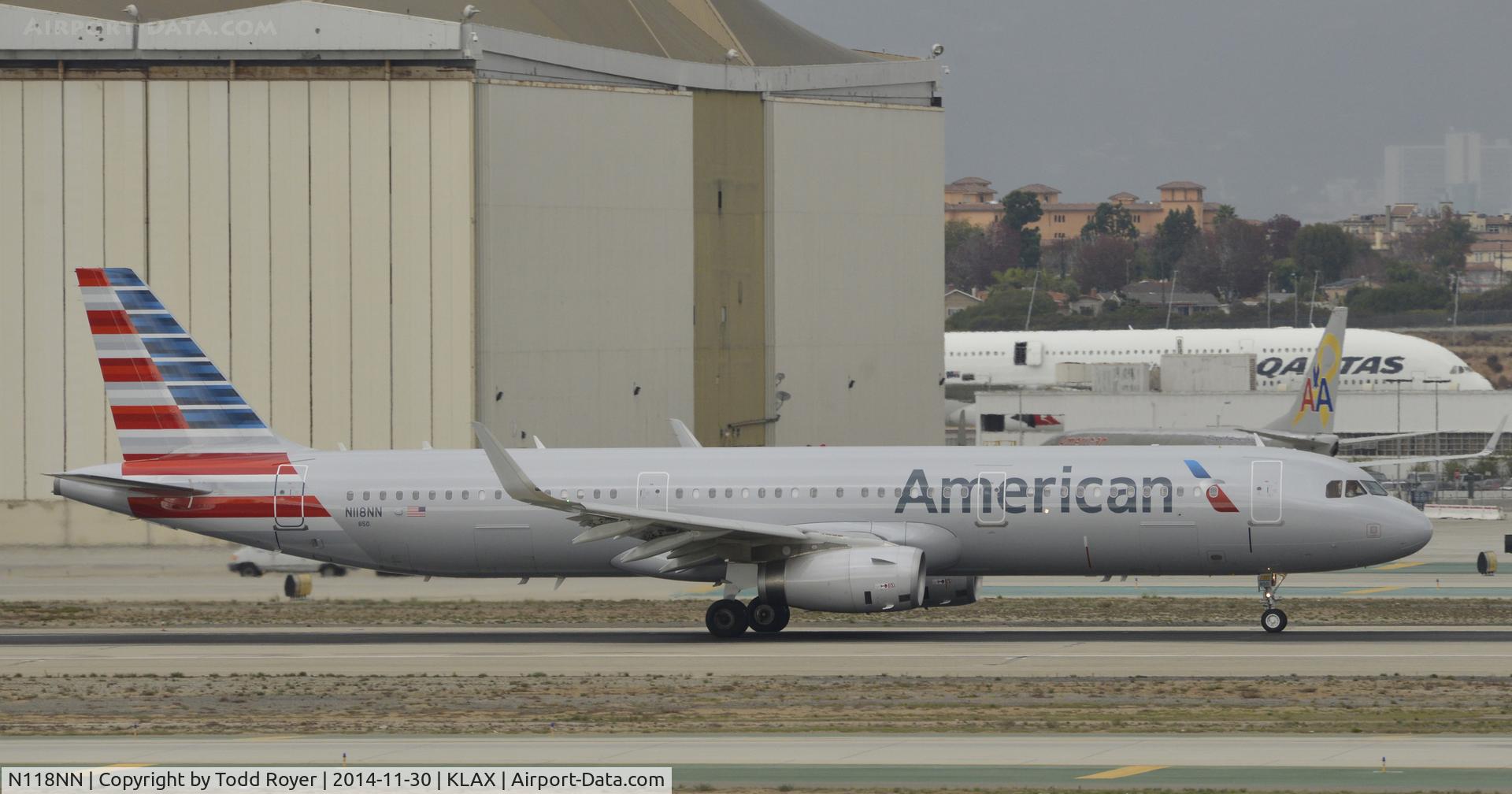 N118NN, 2014 Airbus A321-231 C/N 6162, Taxiing to gate at LAX