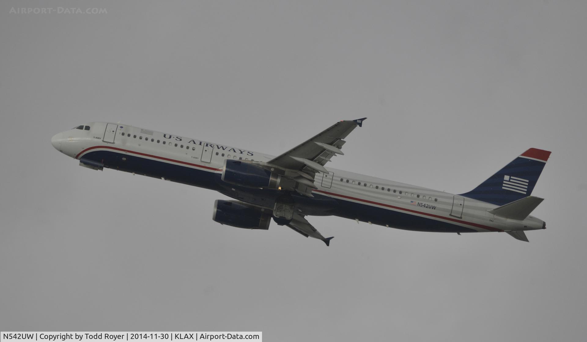 N542UW, 2009 Airbus A321-231 C/N 4134, Departing LAX