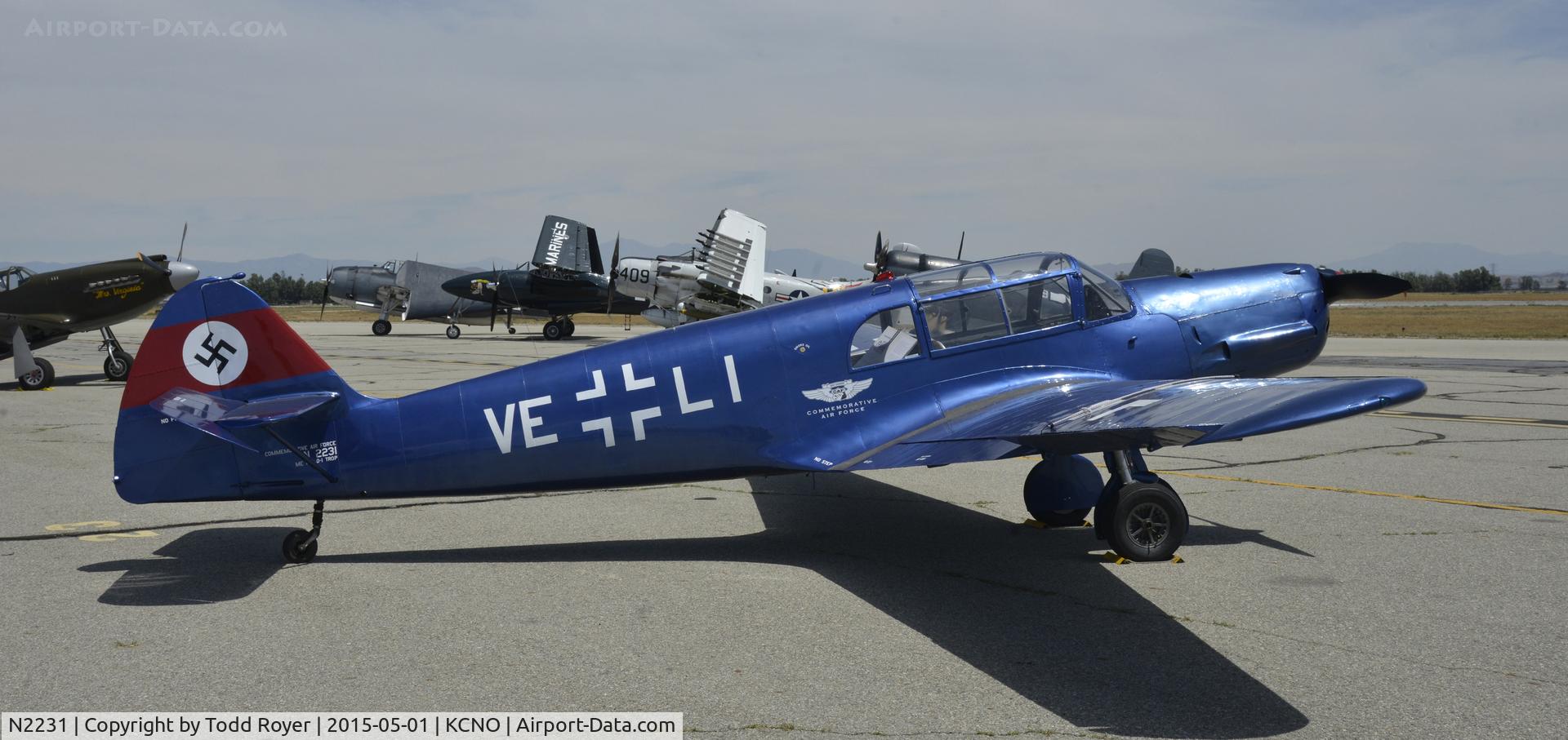 N2231, 1942 Messerschmitt Bf-108D-1 Taifun C/N 3059, On display at the 2015 Planes of Fame Airshow