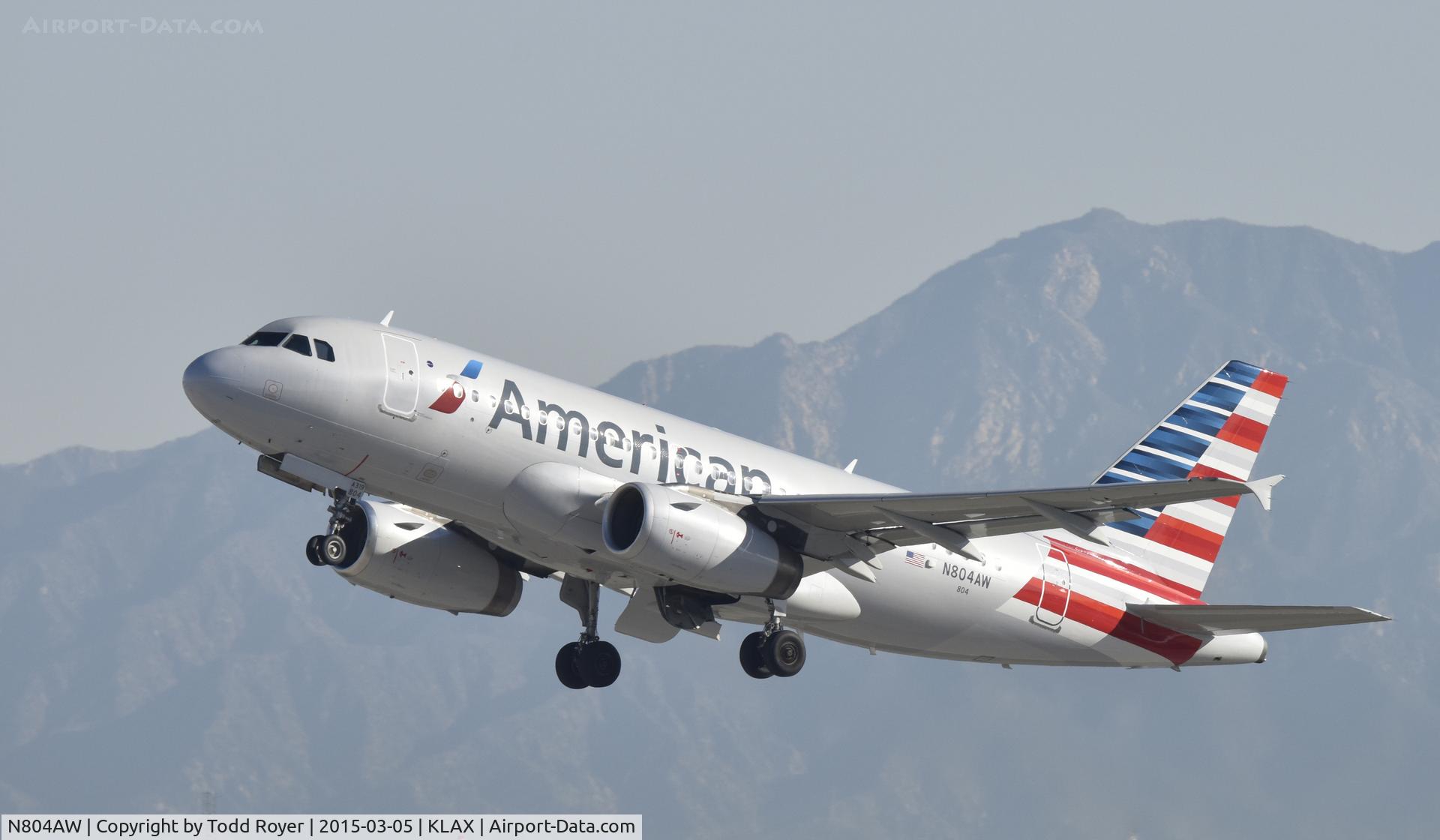 N804AW, 1999 Airbus A319-132 C/N 1043, Departing LAX