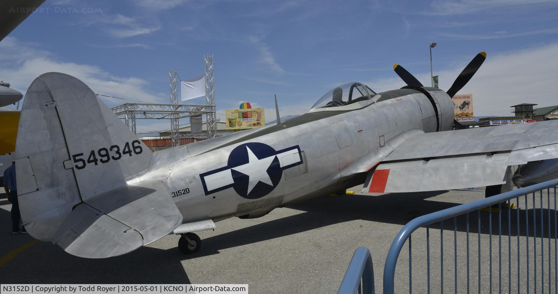 N3152D, Republic P-47D Thunderbolt C/N 45-49346, On display at the 2015 Planes of Fame Airshow