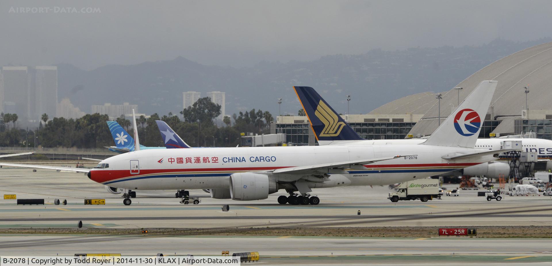 B-2078, 2010 Boeing 777-F6N C/N 37714, Taxiing at LAX