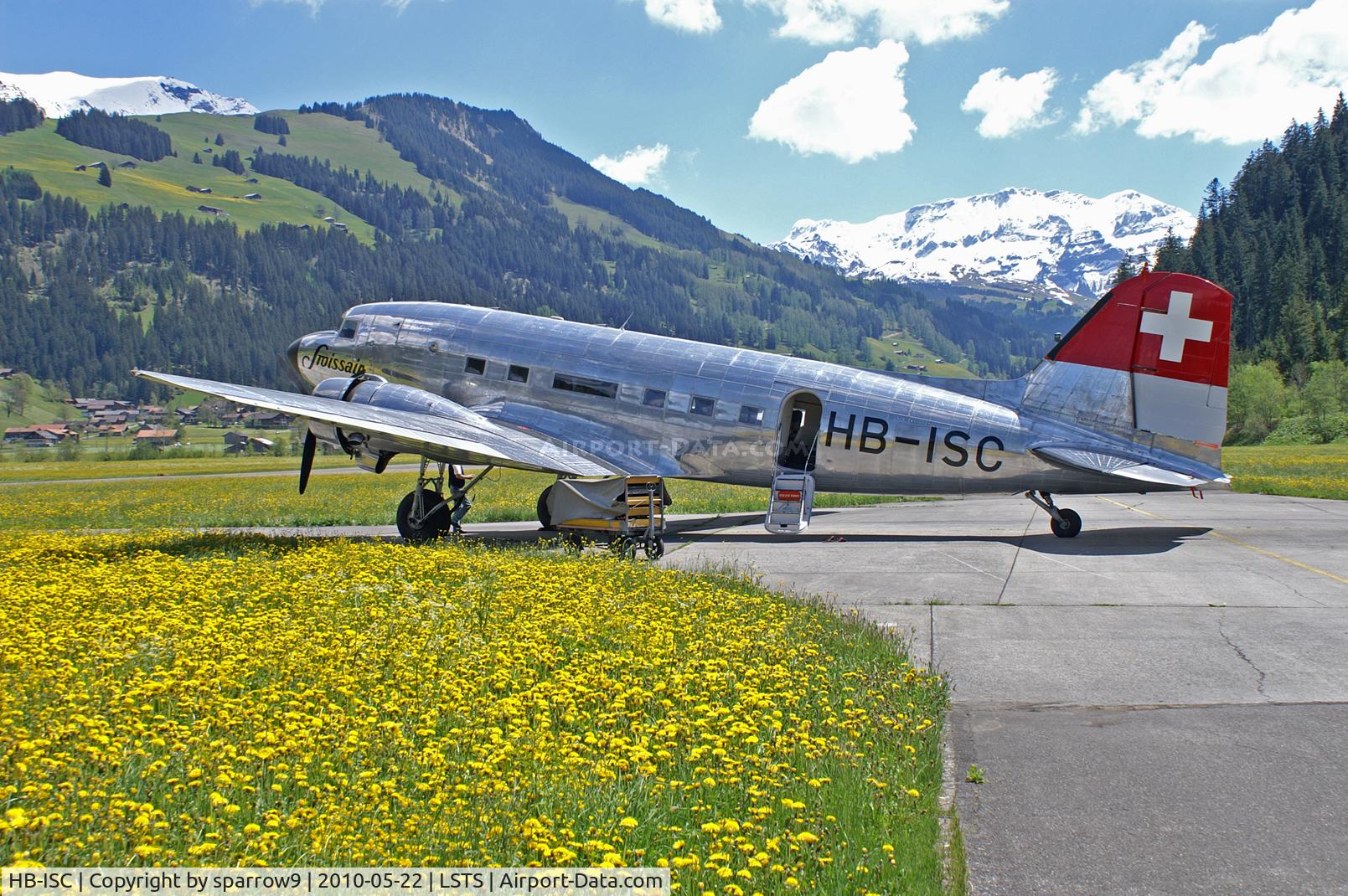 HB-ISC, 1943 Douglas DC-3C-S1C3G (C-47A) C/N 9995, resting after a marvelous flight over the Swiss Alps
