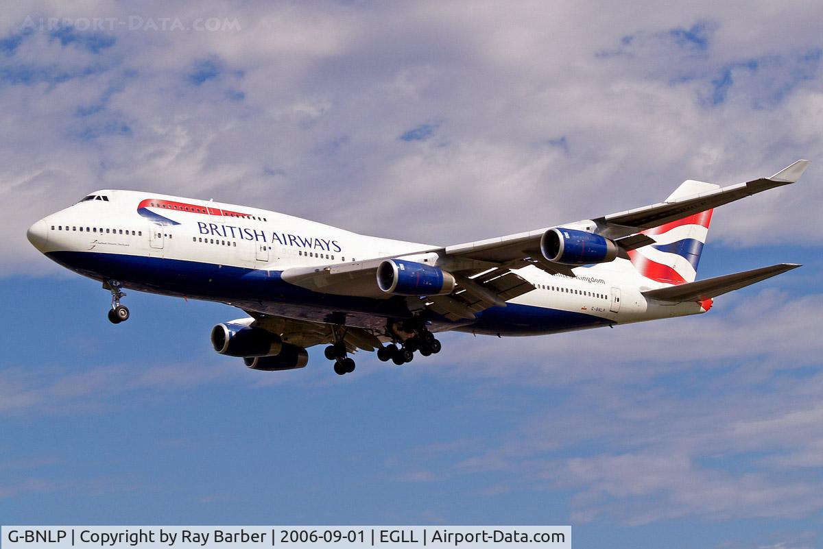 G-BNLP, 1990 Boeing 747-436 C/N 24058, Boeing 747-436 [24058] (British Airways) Heathrow ~G 01/09/2006. On finals 27L.