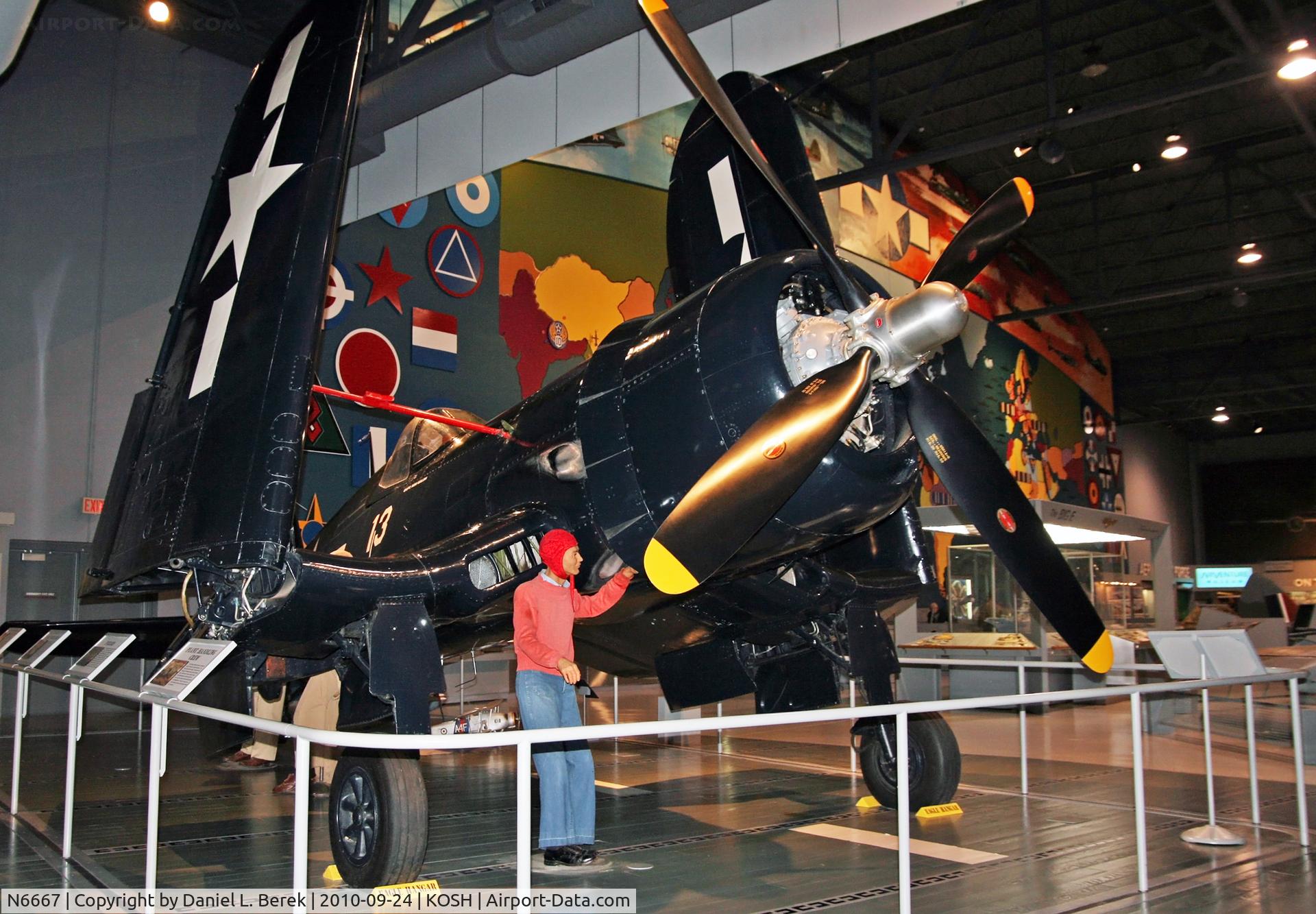 N6667, 1945 Vought F4U-4 Corsair C/N 9413, After its military career, the Corsair enjoyed many uses as a racer and aerobatic aircraft, owing to its extremely powerful engine.