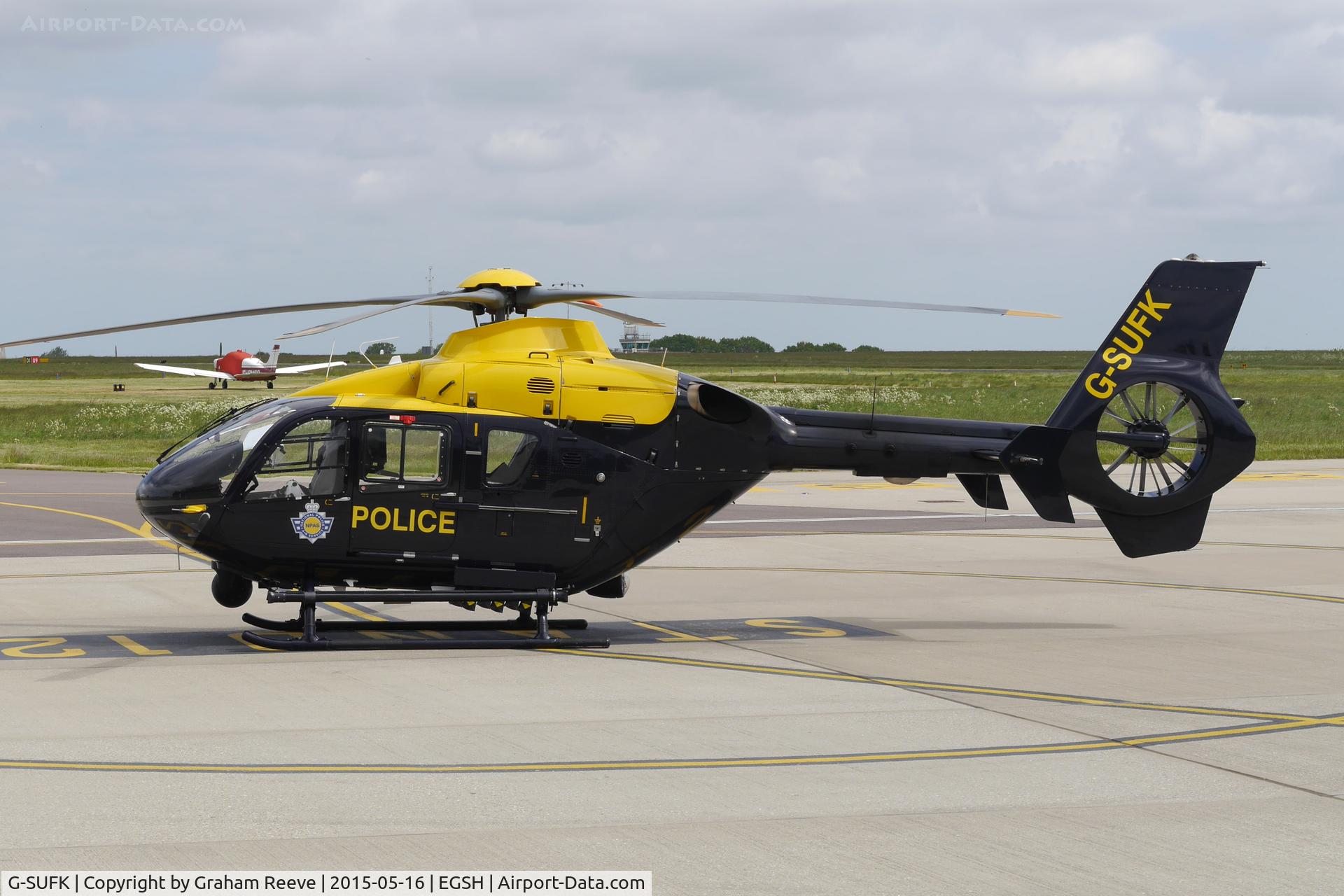 G-SUFK, 2008 Eurocopter EC-135P-2+ C/N 0730, Parked at Norwich.