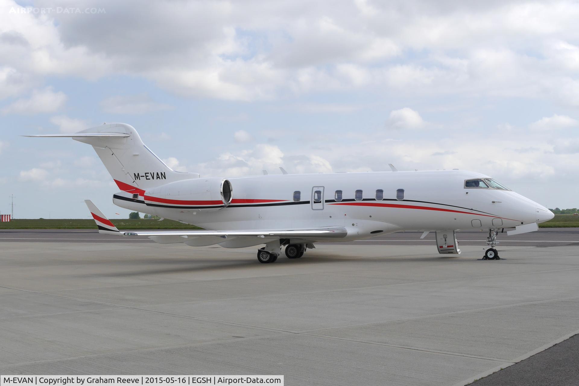 M-EVAN, 2006 Bombardier Challenger 300 (BD-100-1A10) C/N 20096, Parked at Norwich.