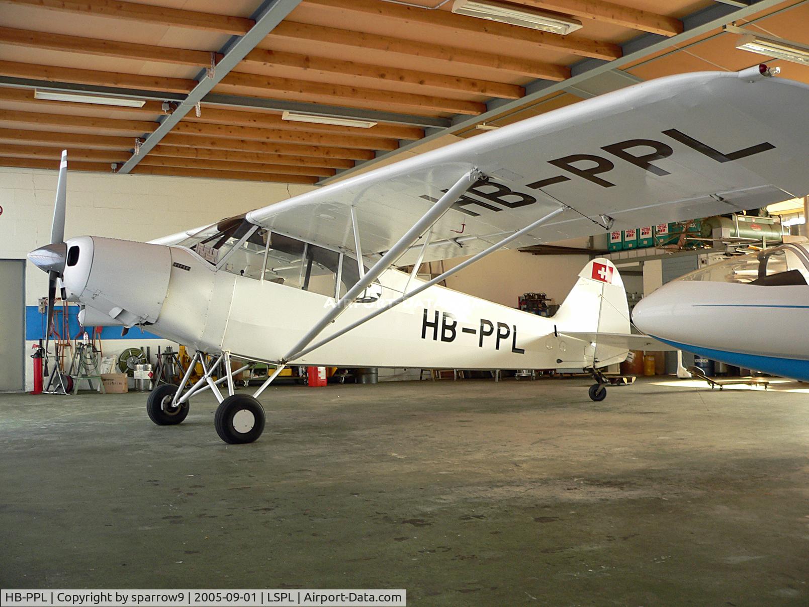HB-PPL, 1960 Piper PA-18-150 Super Cub C/N 18-7299, in maintenance hangar