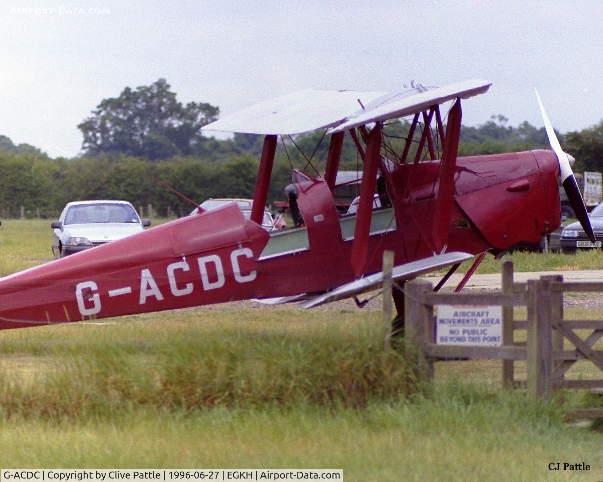 G-ACDC, 1933 De Havilland DH-82A Tiger Moth II C/N 3177, At rest at Headcorn EGKH