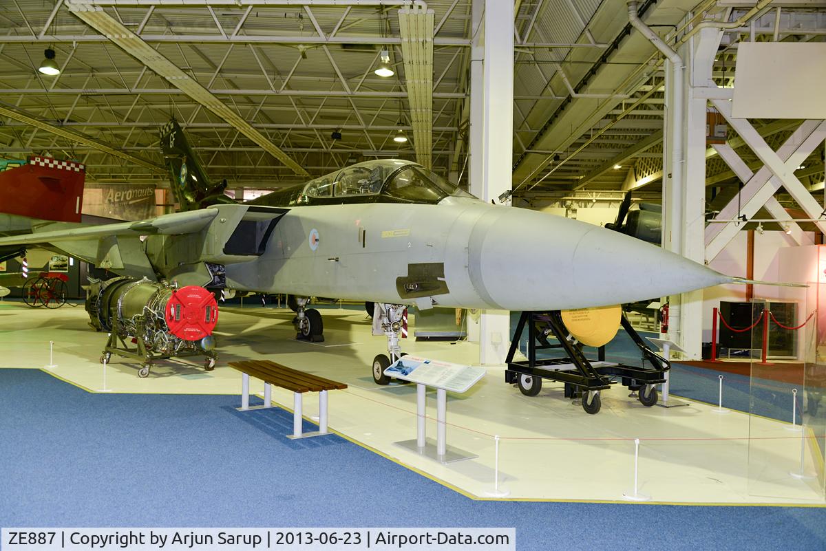 ZE887, 1988 Panavia Tornado F.3 C/N 3345, On display at RAF Museum Hendon. This Tornado served with a number of Squadrons, and participated in the First Gulf War. It wears the tail code 'GF' representing the No. 43 (Fighter) Sqn. motto 'Gloria Finis', being assigned to the Sqn. CO.