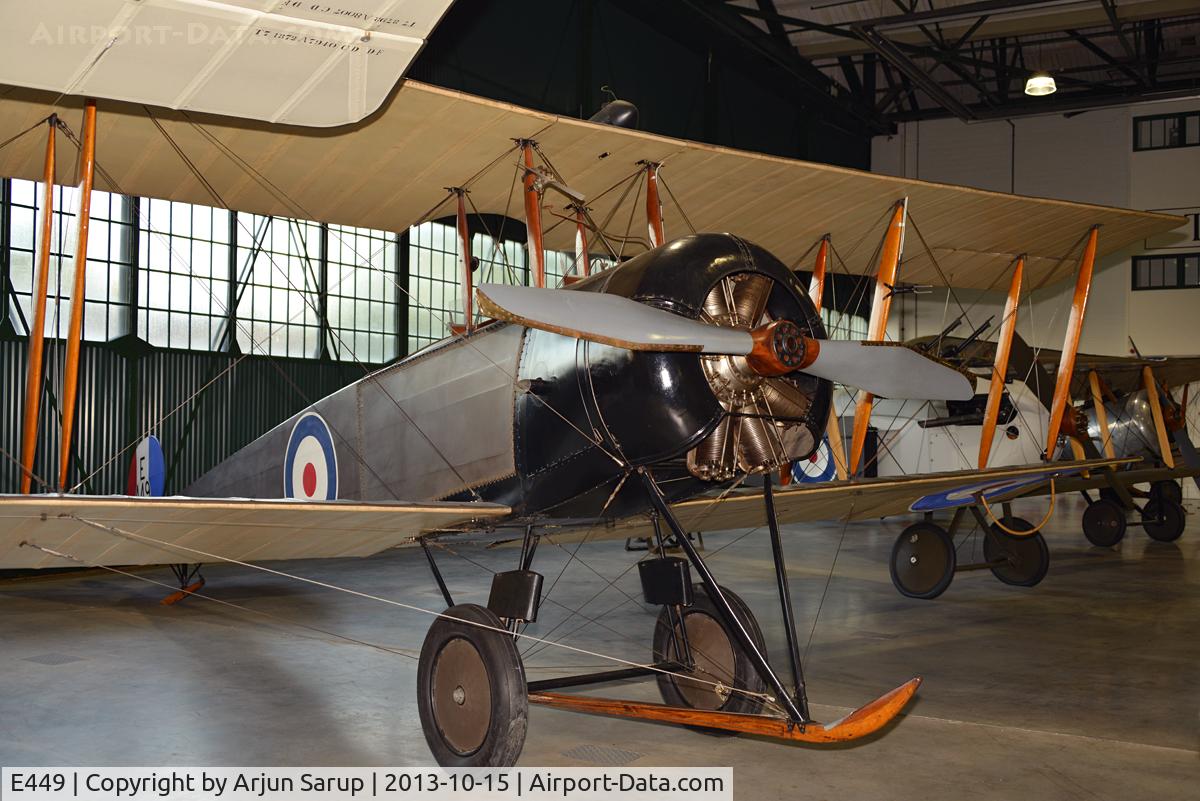 E449, 1966 Avro 504K C/N 927, On display in the Grahame-White Factory at RAF Museum Hendon.