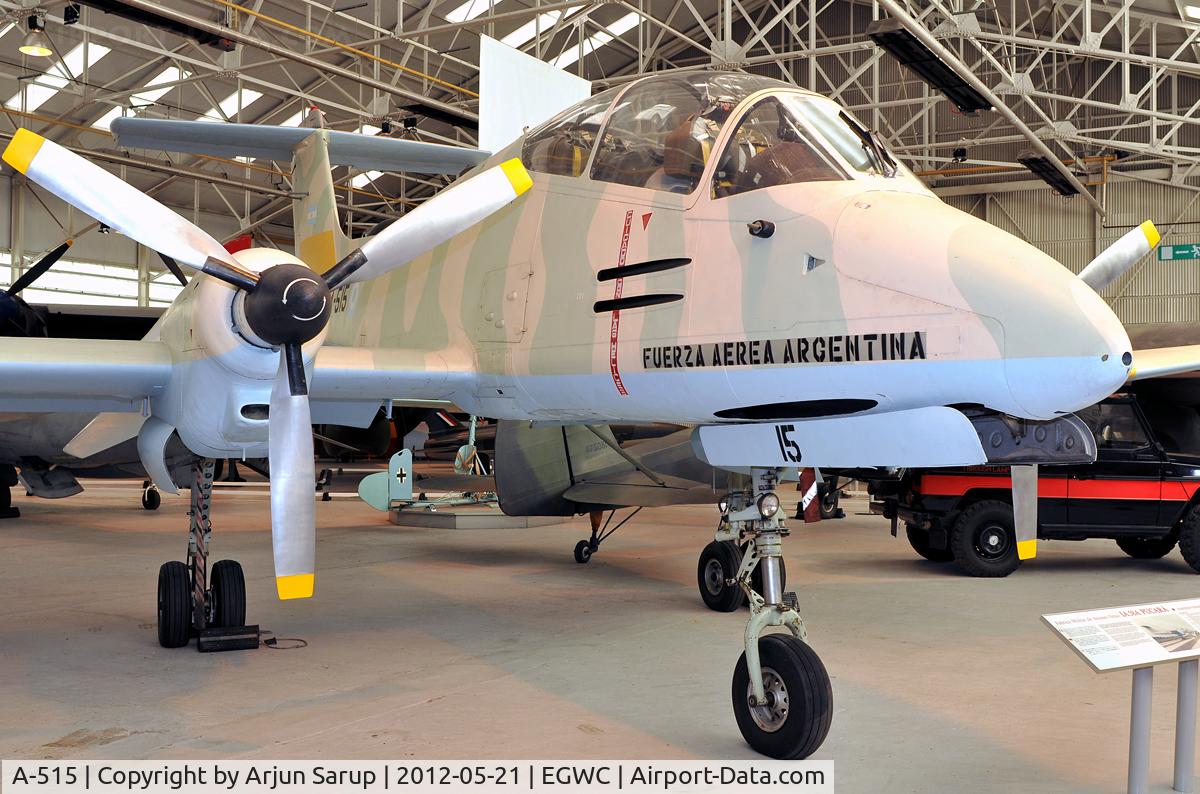 A-515, FMA IA-58A Pucará C/N 018, One of the last Pucaras to reach the Falkland Islands in May 1982 to reinforce Escuadron Aeromovil Malvinas. This aircraft was shipped to the UK after being captured in airworthy condition.