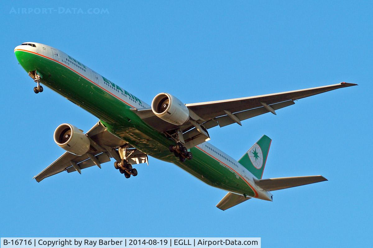 B-16716, 2009 Boeing 777-35E/ER C/N 32642, Boeing 777-35EER [32642] (EVA Airways) Home~G 19/08/2014. On approach 27R.