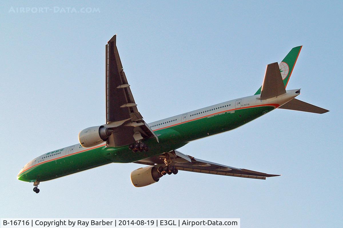 B-16716, 2009 Boeing 777-35E/ER C/N 32642, Boeing 777-35EER [32642] (EVA Airways) Home~G 19/08/2014. On approach 27R.