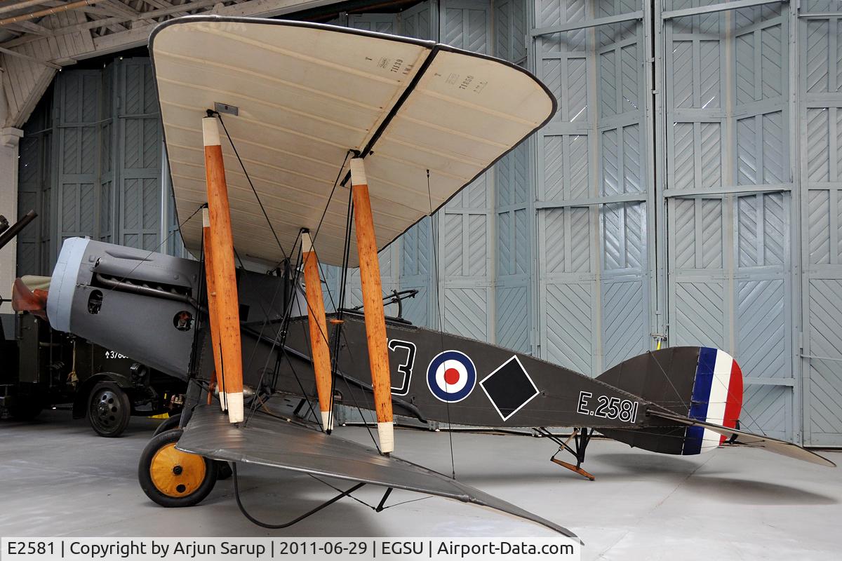 E2581, 1918 Bristol F.2B Fighter C/N 4184, Displayed at IWM Duxford. E2581 was issued to No. 39 Home Defence Sqn. at North Weald, Essex in September 1918.