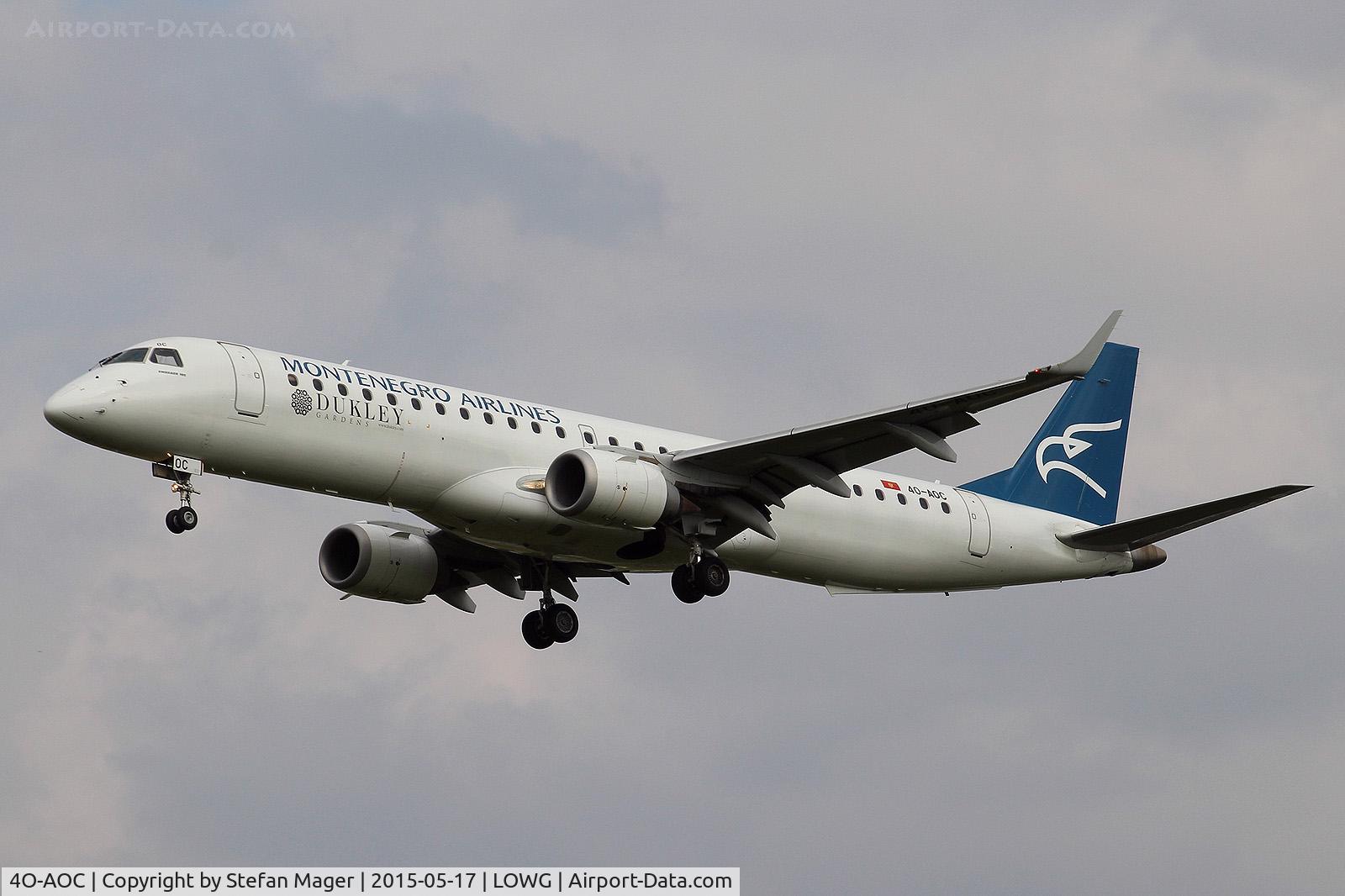 4O-AOC, 2010 Embraer 195LR (ERJ-190-200LR) C/N 19000358, Montenegro Airlines Embraer 195 @GRZ