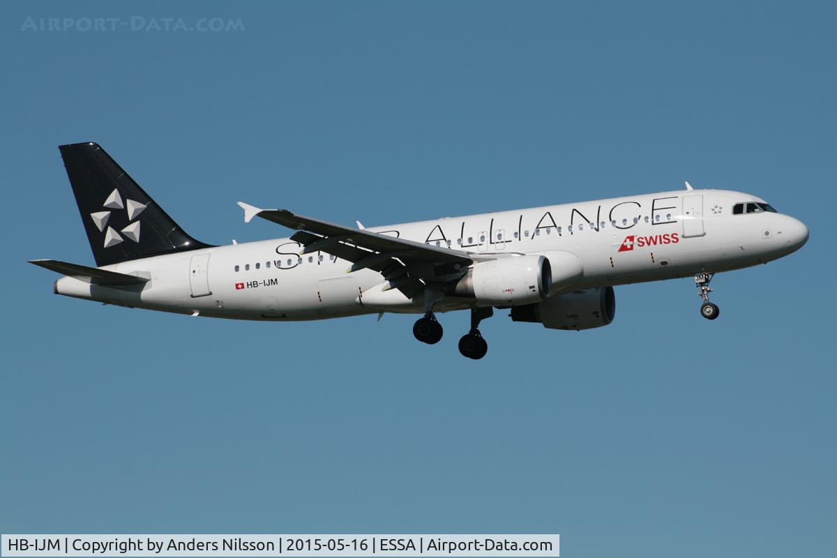 HB-IJM, 1996 Airbus A320-214 C/N 635, On short final for runway 01L.