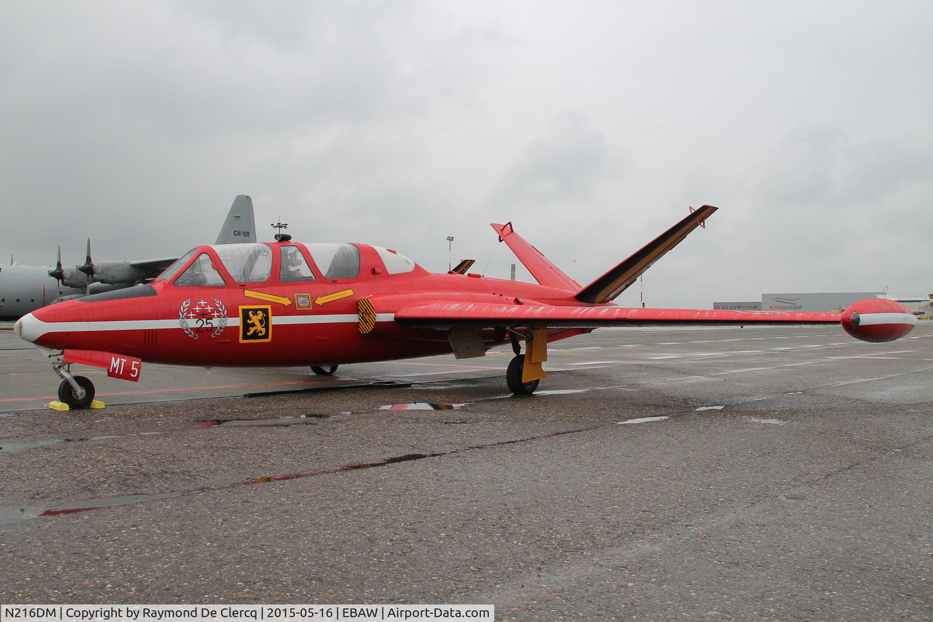 N216DM, 1960 Fouga CM-170 Magister C/N 262, After shipping to Antwerp, the N216DM is reassembled at the airport for a Belgian private owner.