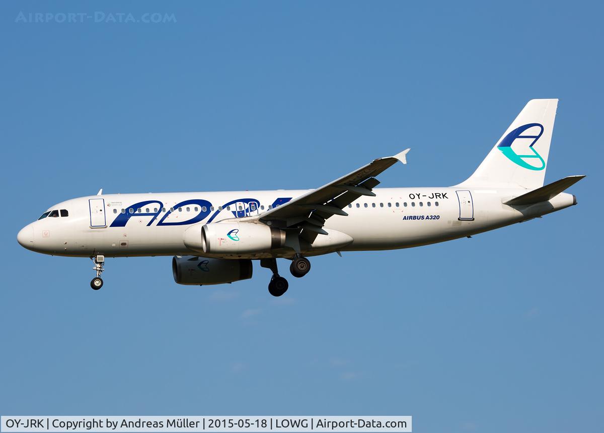 OY-JRK, 1993 Airbus A320-231 C/N 444, Arriving from INN.