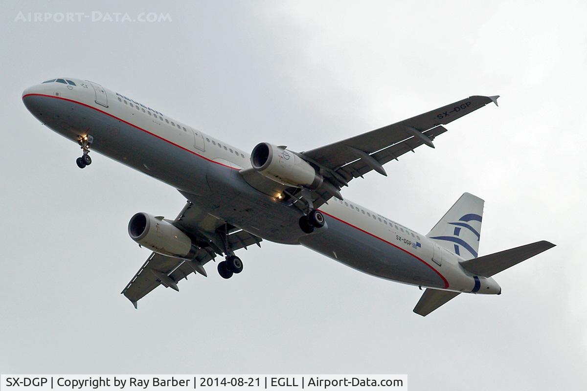 SX-DGP, 2007 Airbus A321-232 C/N 3302, Airbus A321-232 [3302] (Aegean Airlines) Home~G 21/08/2014. On approach 27R.