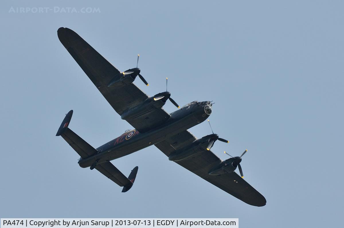 PA474, 1945 Avro 683 Lancaster B1 C/N VACH0052/D2973, Lancaster painted as 'Thumper Mk III' of No. 617 Sqn. displaying at RNAS Yeovilton Air Day 2013.