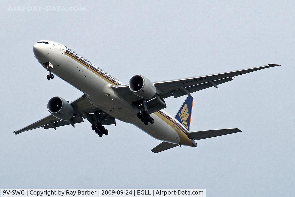 9V-SWG, 2006 Boeing 777-312/ER C/N 34572, Boeing 777-312ER [34572] (Singapore Airlines) Home~G 24/09/2009. On approach 27R.
