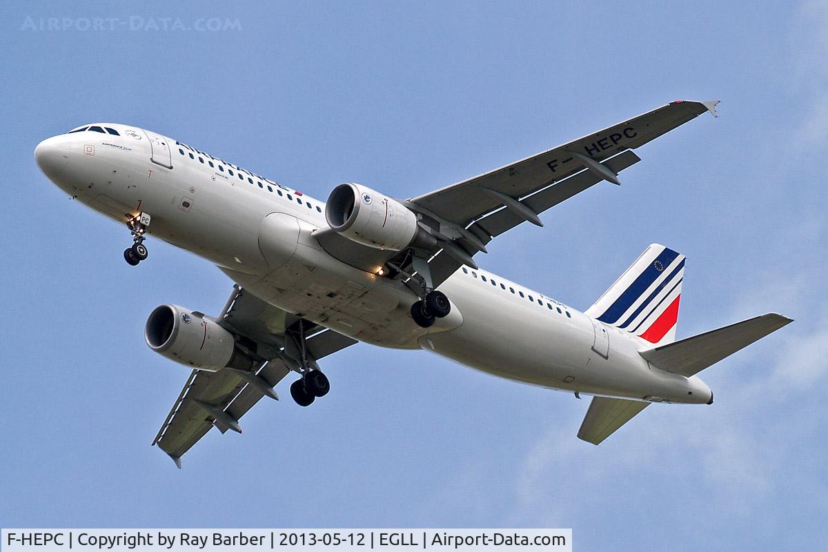 F-HEPC, 2010 Airbus A320-214 C/N 4267, Airbus A320-214 [4267] (Air France) Home~G 12/05/2013. On approach 27R.