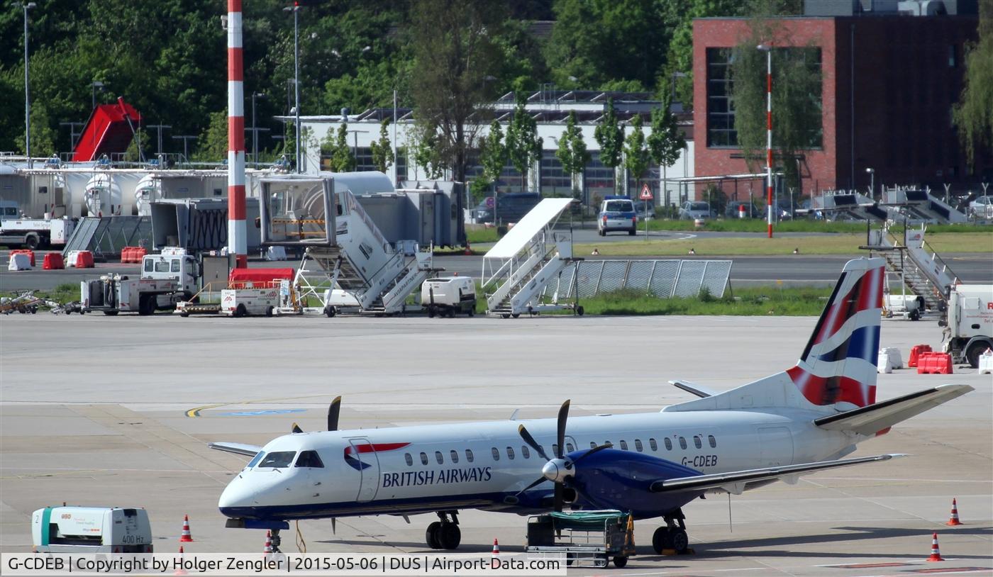 G-CDEB, 1996 Saab 2000 C/N 2000-036, The link to London on parking position....