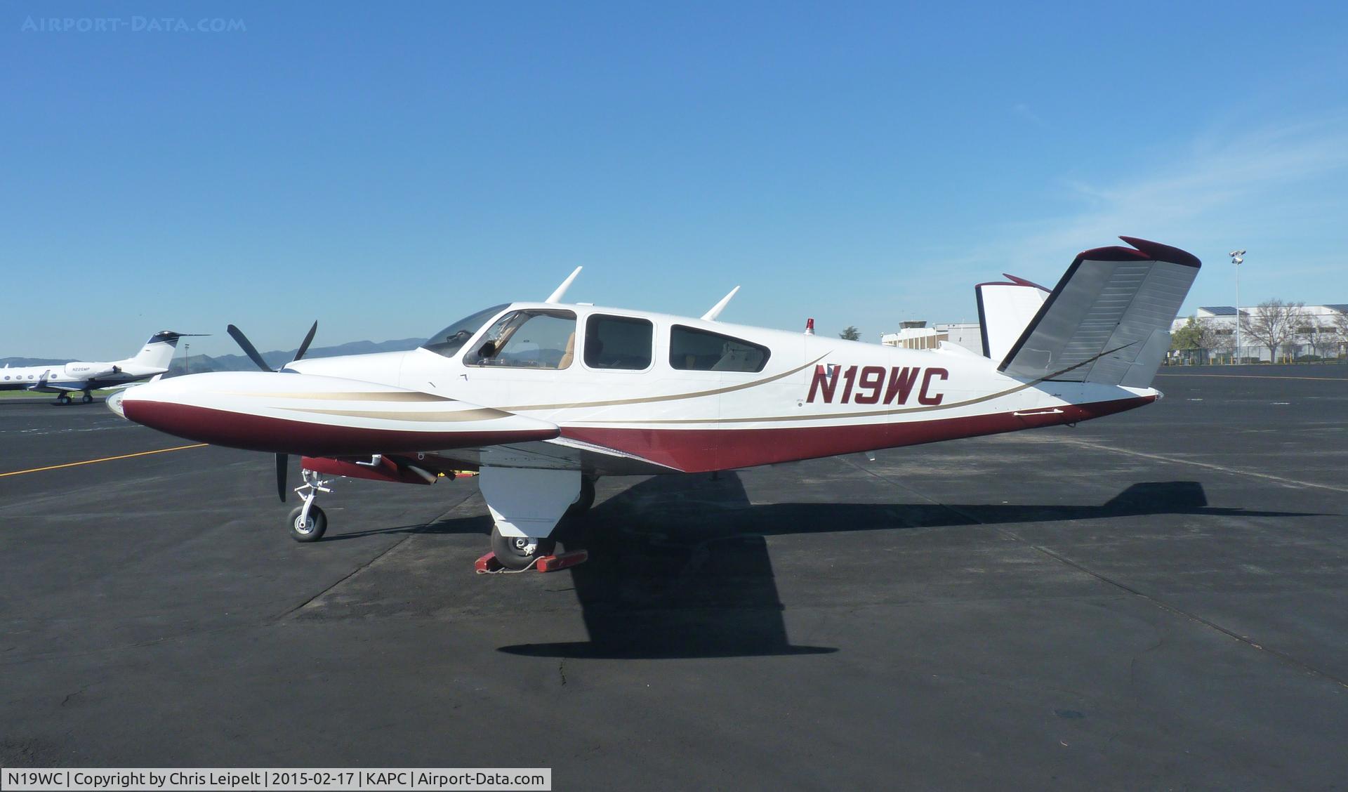 N19WC, 1969 Beech V35A Bonanza C/N D-8998, A 1969 Beechcraft Bonanza V35 from Oakland visiting Napa Airport.
