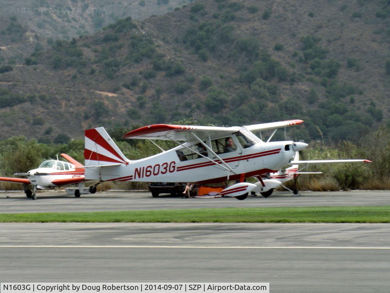 N1603G, 1968 Champion 7ECA Citabria C/N 609, 1968 Champion 7ECAB CITABRIA, Lycoming O-235 115 Hp, takeoff climb Rwy 22