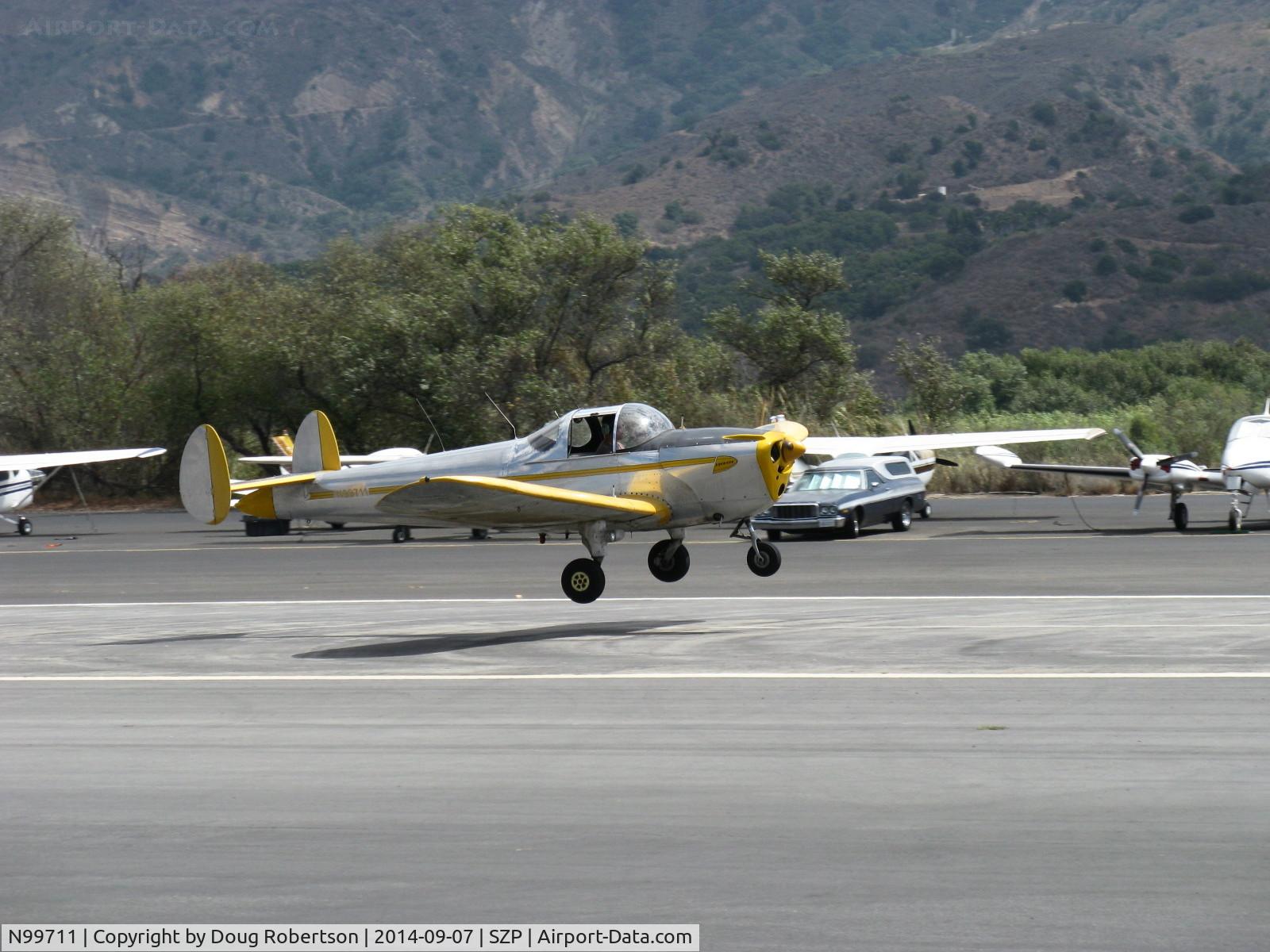 N99711, 1946 Erco 415D Ercoupe C/N 2334, 1946 ERCO Ercoupe 415-D, Continental O-200 100 Hp upgrade, landing Rwy 22
