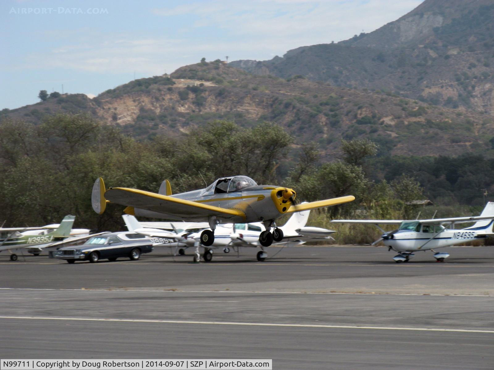N99711, 1946 Erco 415D Ercoupe C/N 2334, 1946 ERCO Ercoupe 415-D Continental O-200 100 Hp upgrade, low pass Rwy 22