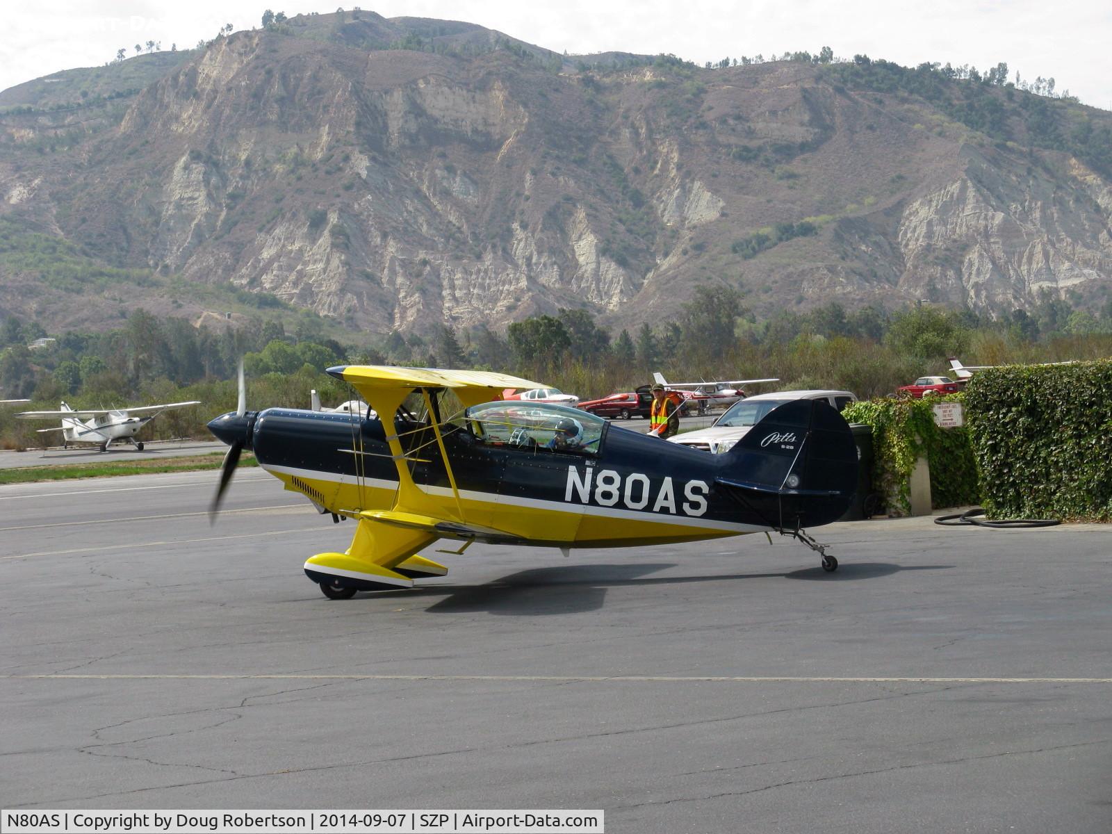 N80AS, 1992 Pitts S-2B Special C/N 5244, 1992 Pitts Aerobatics S-2b, Lycoming AEIO-540-D4A5 260 Hp, taxi to 22