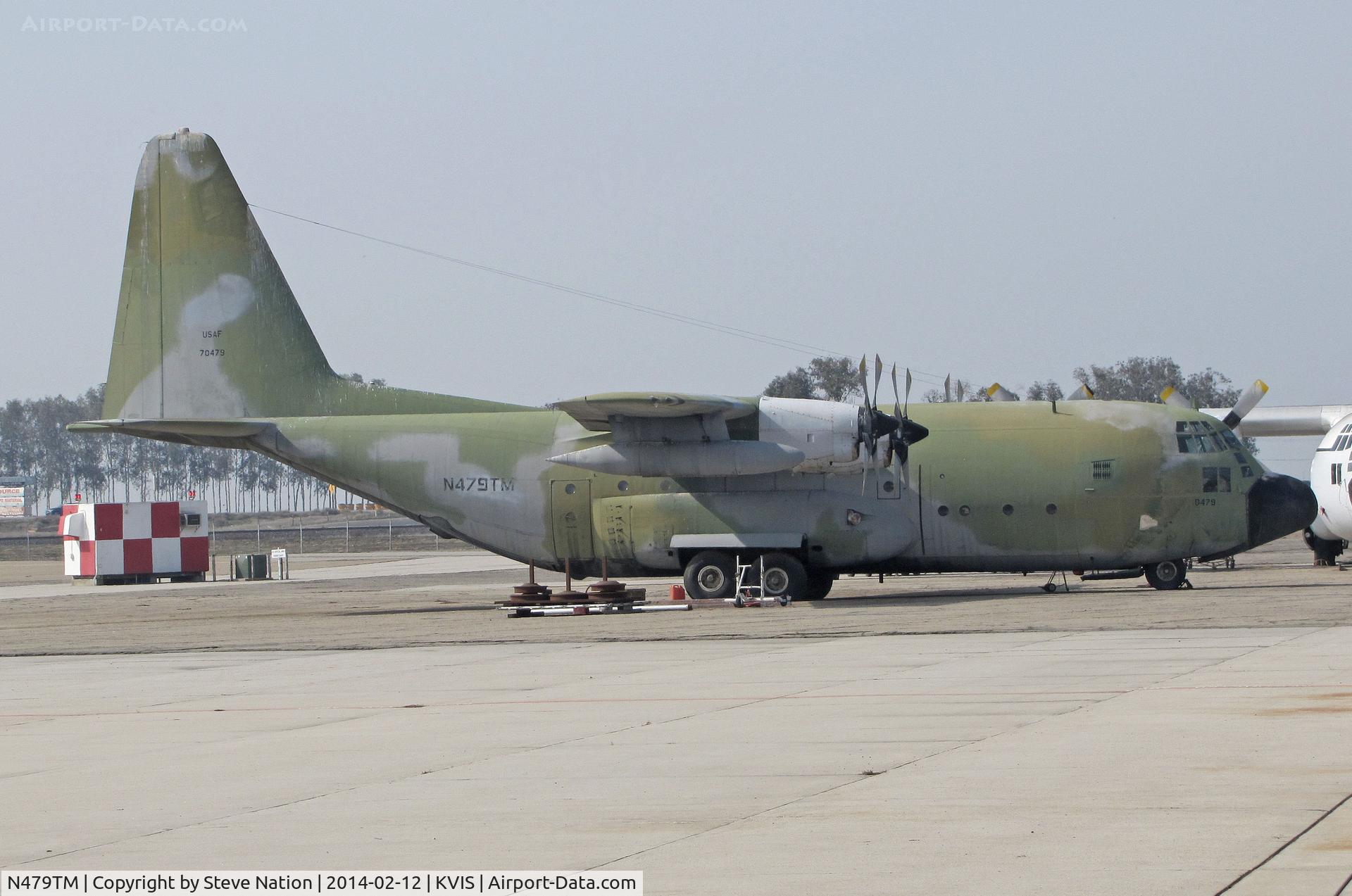 N479TM, 1958 Lockheed C-130A Hercules C/N 182-3186, Former TBM Inc. (Tulare, CA and Redmond, OR) C-130A (57-0479) on the ramp at Visalia Municipal Airport, CA (since deregistered May 6, 2015)