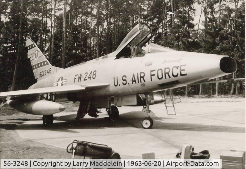 56-3248, 1956 North American F-100D Super Sabre C/N 235-346, F-100D at Ramstein AFB