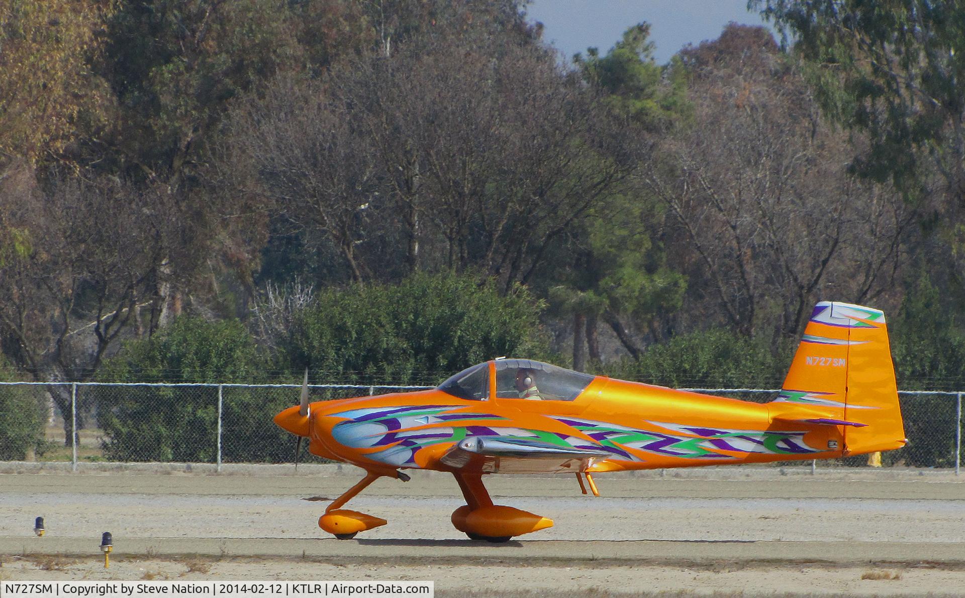 N727SM, Vans RV-7A C/N 72959, Bakerfield, CA-based VANS RV-7A taxiing for take-off @ Tulare, CA (Mefford Field)