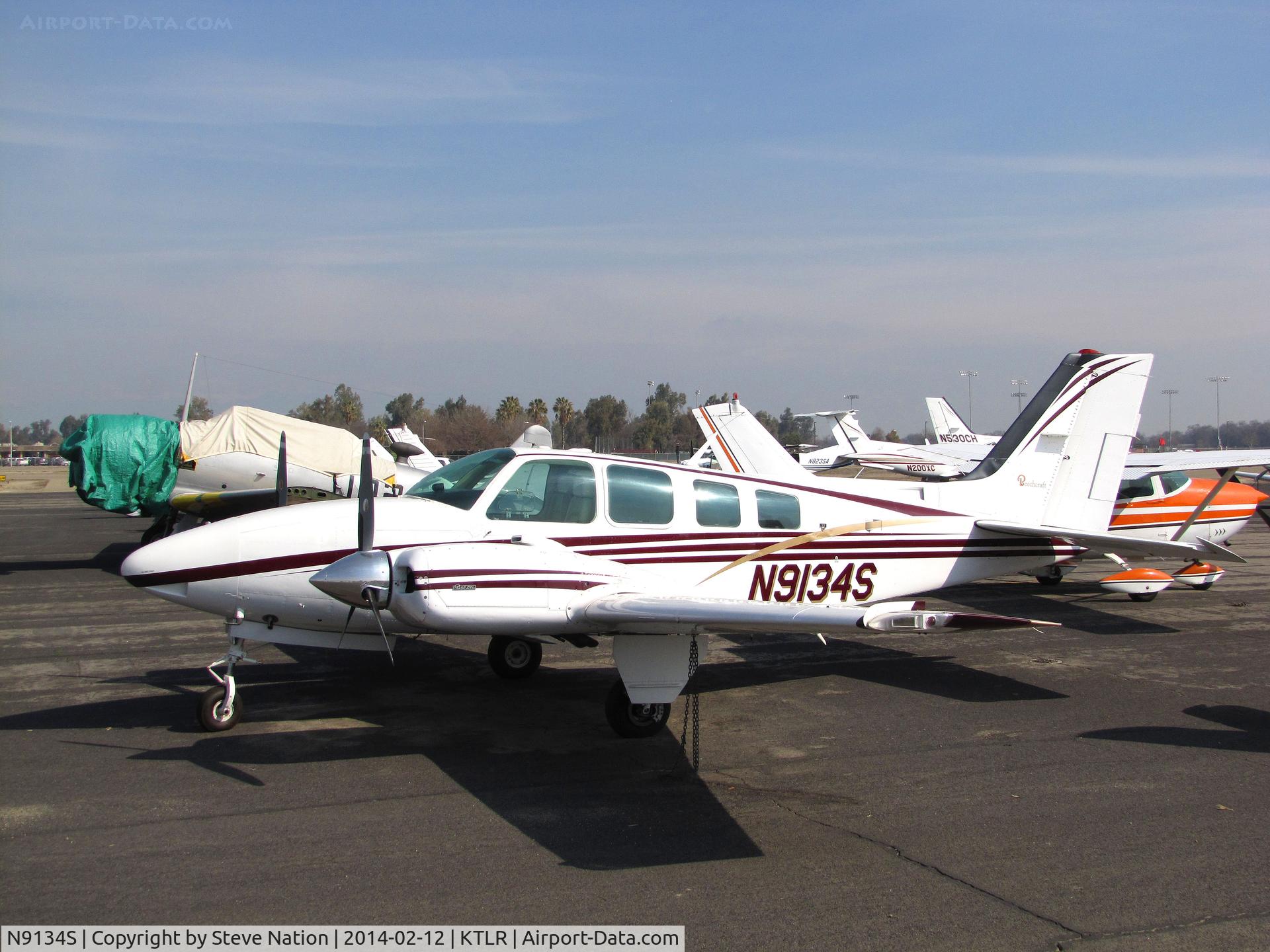N9134S, 1976 Beech 58 Baron C/N TH-726, Beech 58 @ Mefford Field (Tulare, CA) for 2014 International Ag Expo (aircraft in process of being deregistered in 2015)