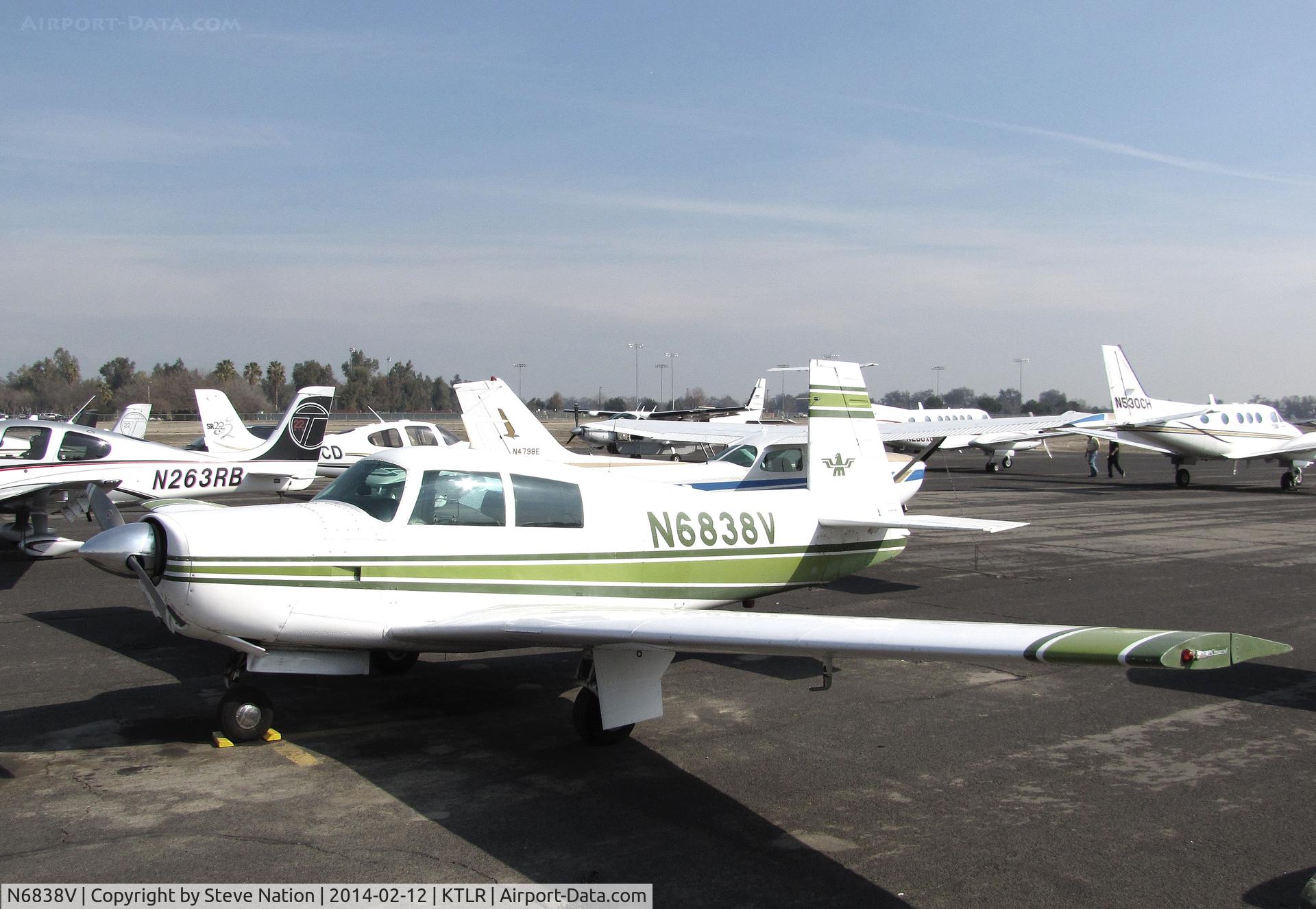 N6838V, 1975 Mooney M20E C/N 21-1172, Moldonado Farms (Santa Maria, CA) @ Mefford Field (Tulare, CA) for 2014 International Ag Expo