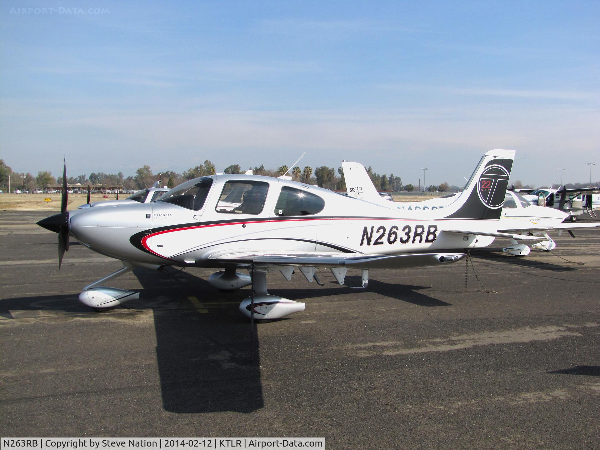 N263RB, 2013 Cirrus SR22T GTS C/N 0597, Cirrus Design SR22T demonstrator @ Mefford Field (Tulare, CA) for 2014 International Ag Expo
