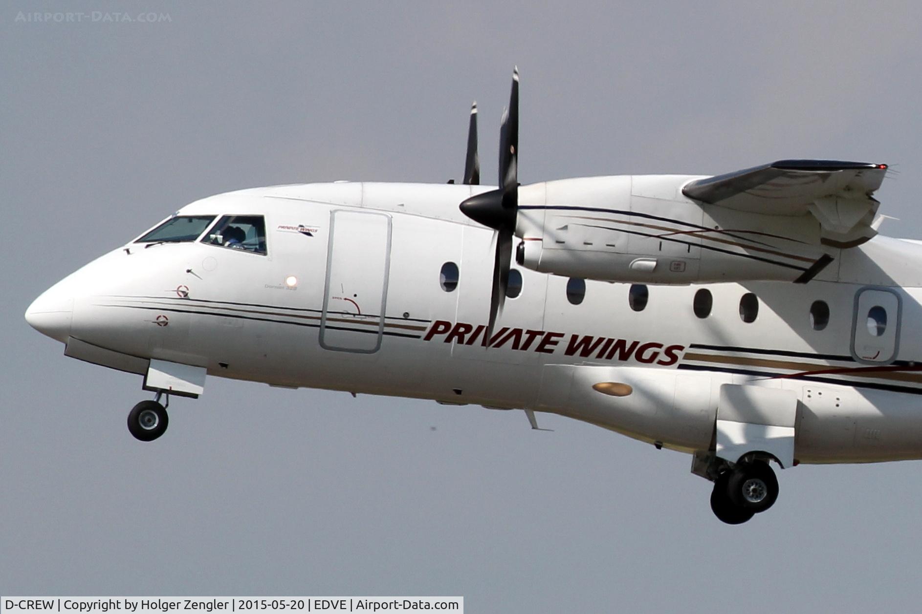 D-CREW, 1999 Dornier 328-110 C/N 3113, Close shot after leaving rwy 08....