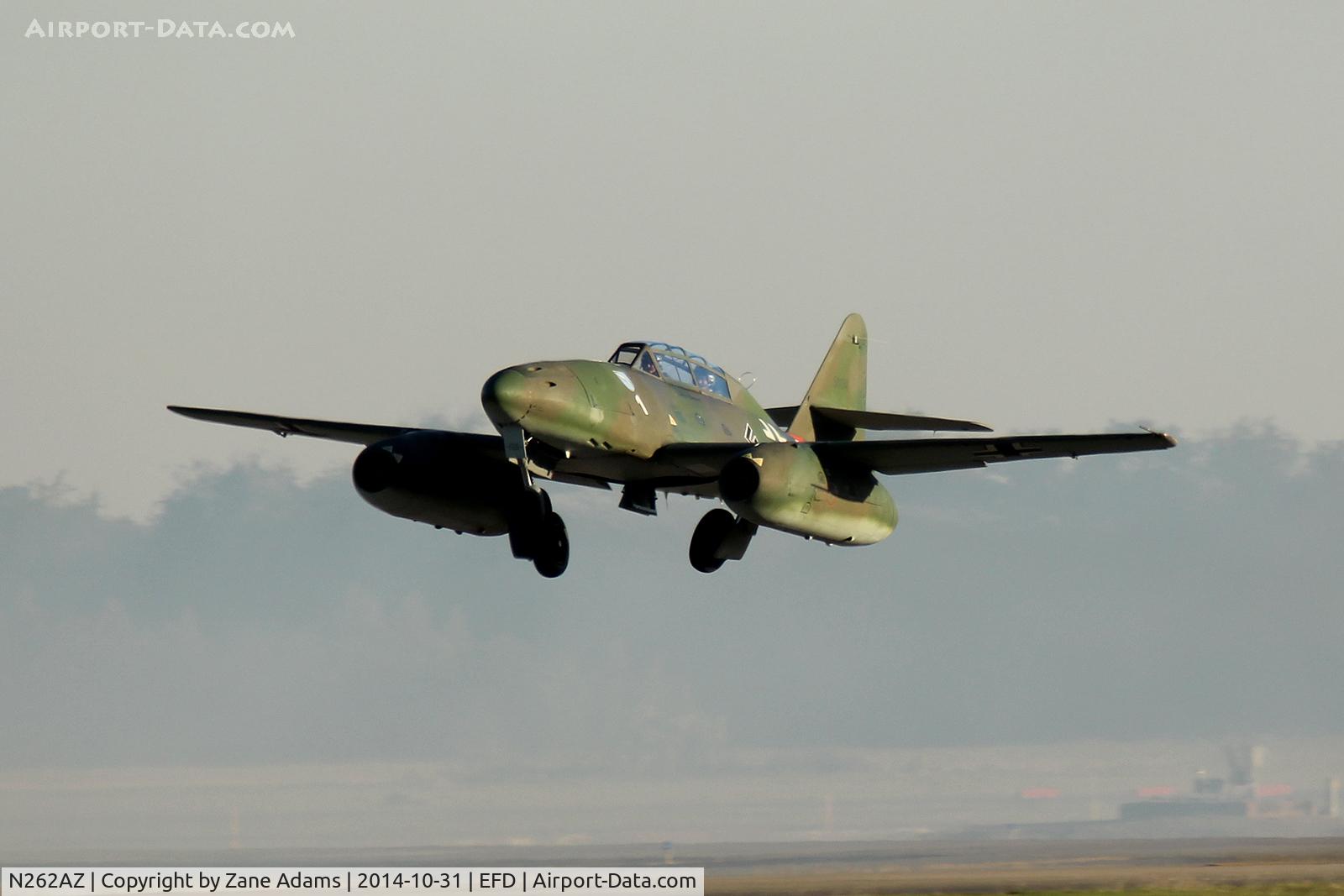 N262AZ, 2002 Messerschmitt Me-262B-1C Schwalbe Replica C/N 501241, Collings Foundation's ME-262 replica departing during the 2014 Wings Over Houston Airshow.