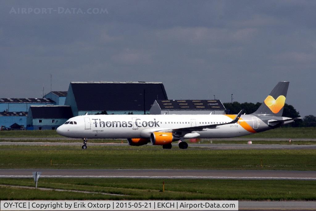 OY-TCE, 2014 Airbus A321-211 C/N 6342, OY-TCE just arrived rw 22L